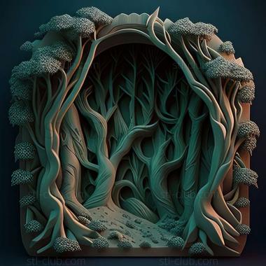 3D model fantasy forest (STL)